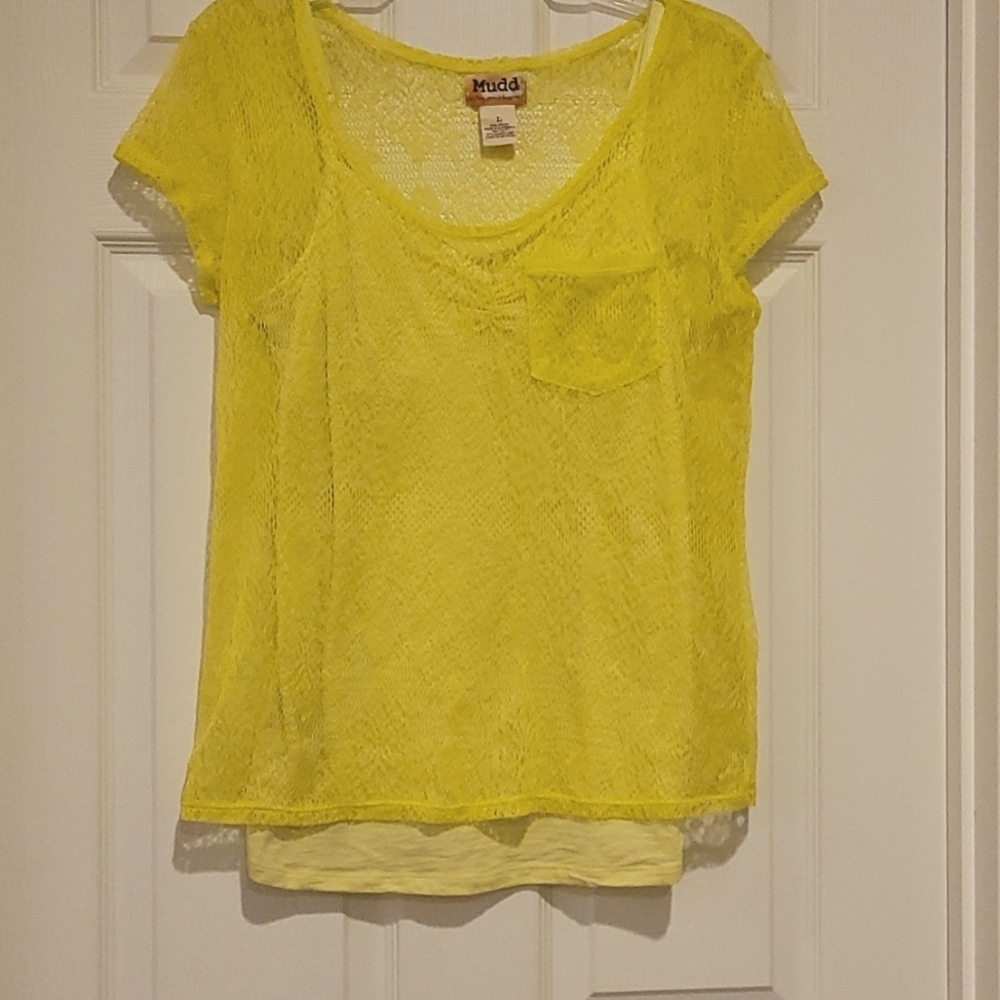 Mudd 2 piece yellow top size L